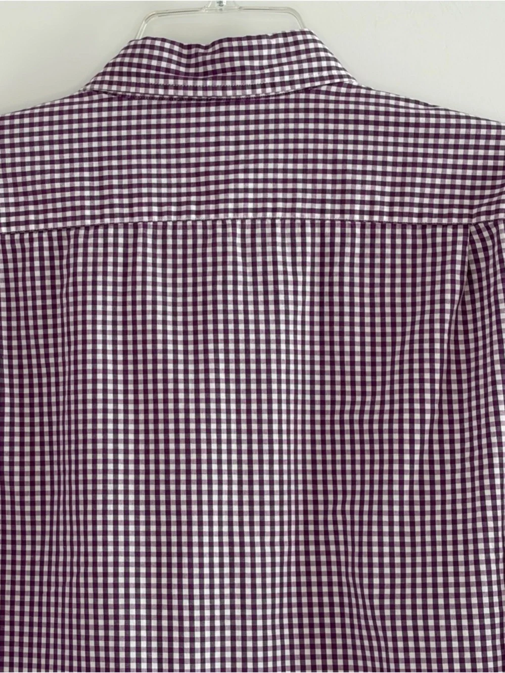 J. Crew Mens Purple White Gingham Checkered Lightweight Button Down Shirt Large